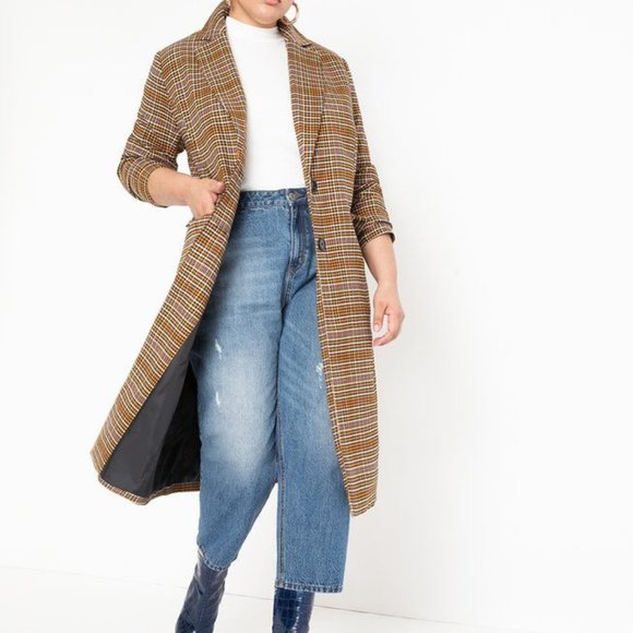 Eloquii Jackets & Blazers - Eloquii Plaid Coat
